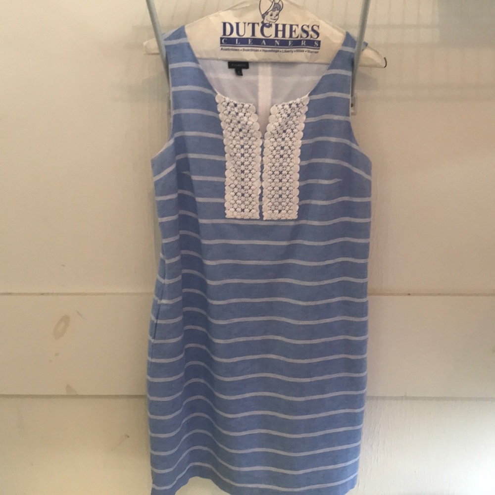 Talbots Blue & White Sheath Dress